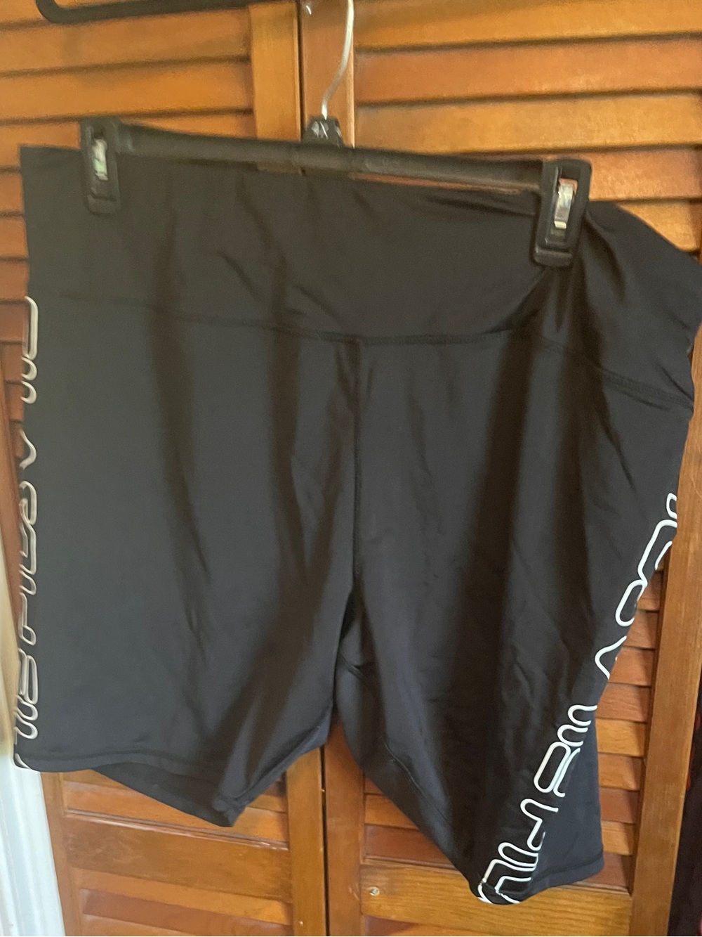 Fila Black Women's Bike Shorts with White Side Script